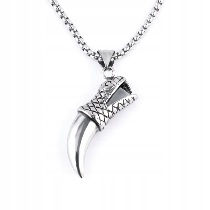 Naszyjnik srebrny łańcuszek pazur drapieżnik 345 - obrazek 2