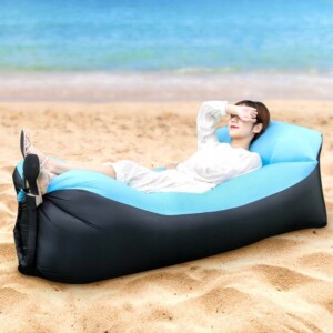 Duży materac bez pompowania lazy bag na plażę camping leżak xl 180 cm - miniatura 2