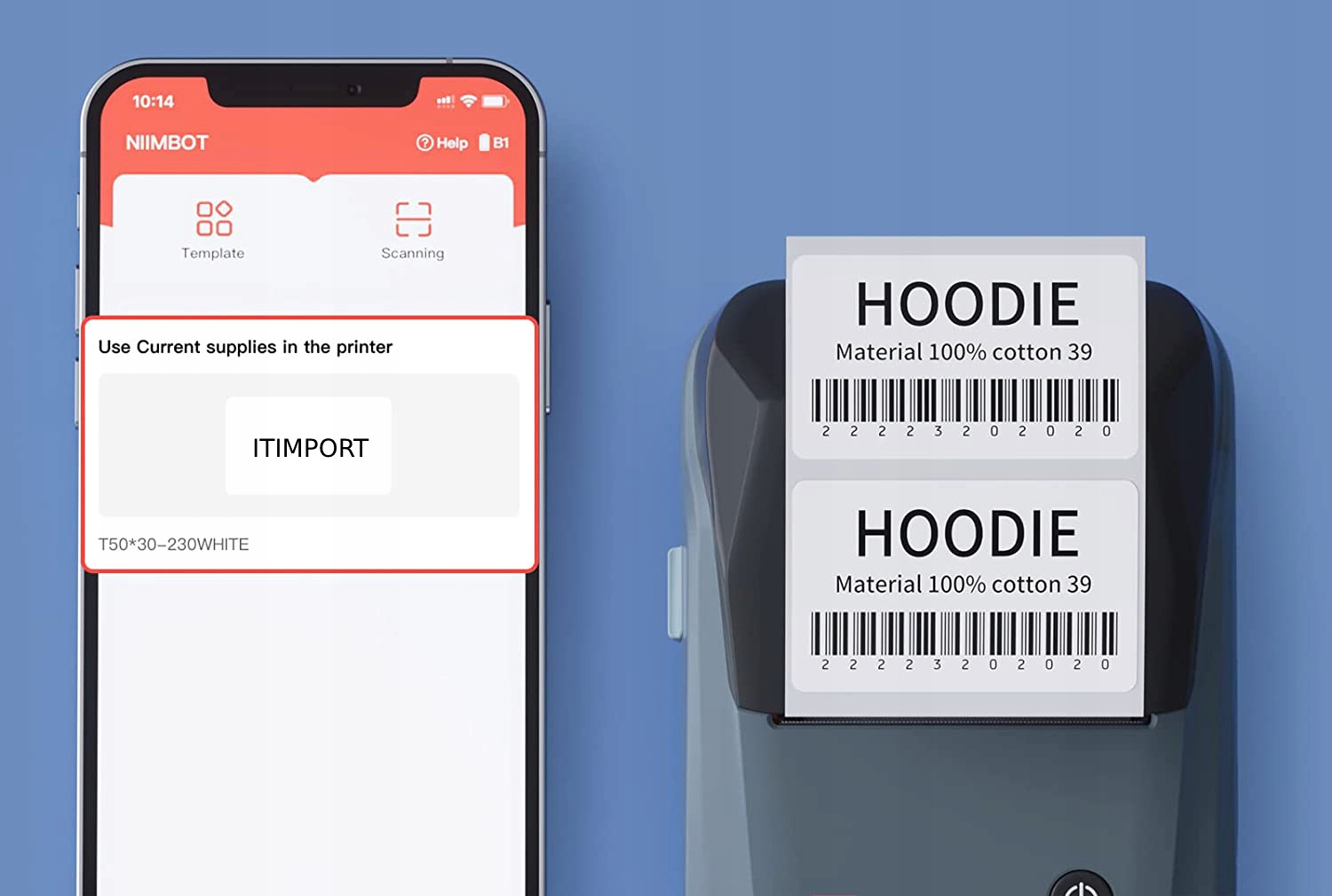 Niimbot b1 drukarka termiczna naklejki bluetooth zielono biała nowa +rolka - obrazek 16
