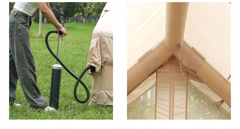 Duży namiot kempingowy pompowany 8-osób festiwalowy +daszek 12m2 400x300cm - zdjęcie 4