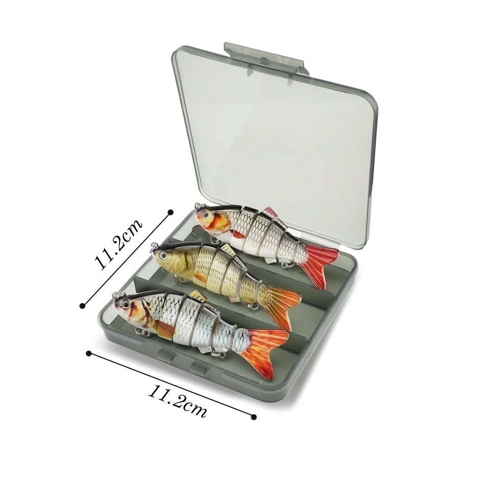 Zestaw 3szt woblerów szczupaka sandacza przynęt pudełko łamane 8.4cm 11,2g - zdjęcie 2