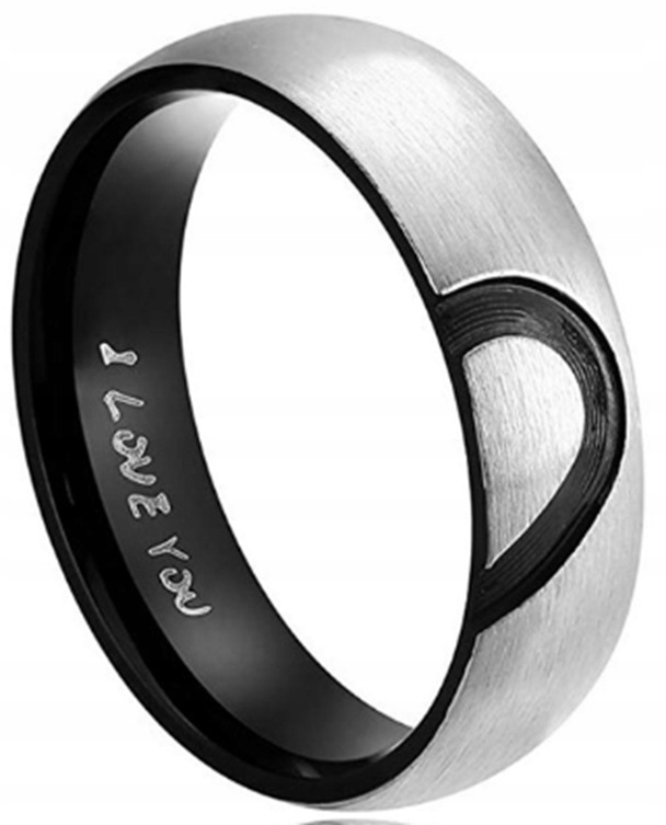 Serce obrączka pierścionek ślubna stal 316l r.28