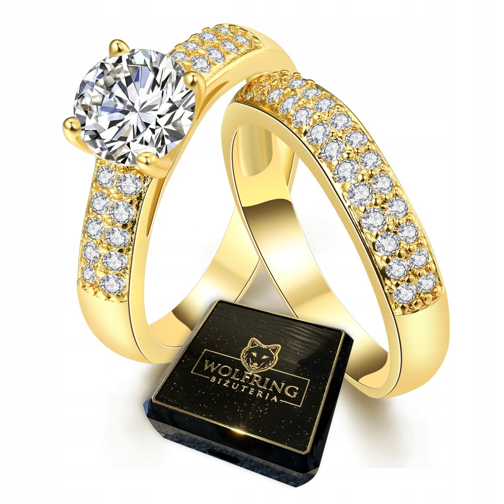 Złote obrączki para ślubne stal pozłacane r.17/19