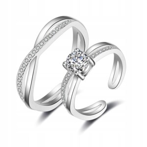 Srebrne obrączki ślubne stal para regulowane r.uni - miniatura 3