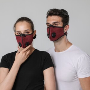 Komplet maska czerwona sportowa + 3x filtr pm 2.5 - miniatura 7