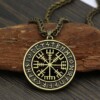 Naszyjnik kompas wikingów vegvísir nordycki 134 - miniatura 3