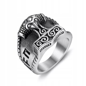 Pierścień sygnet wikingów młot thora mjolnir 147 - miniatura 1