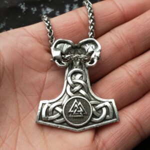 Naszyjnik młot thora valknut kompas baran 126 - miniatura 3