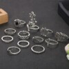 Srebrny zestaw pierścionków retro punk boho 93 - miniatura 5