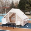 Duży namiot kempingowy pompowany 4 osobowy dmuchany pompka 6.3m2 300x210cm - miniatura 11