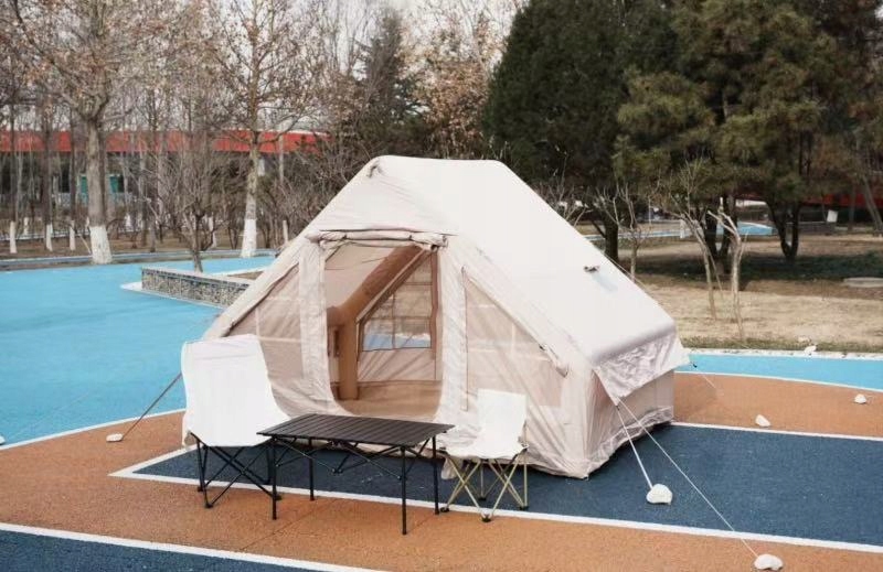 Duży namiot kempingowy pompowany 4 osobowy dmuchany pompka 6.3m2 300x210cm - zdjęcie 11