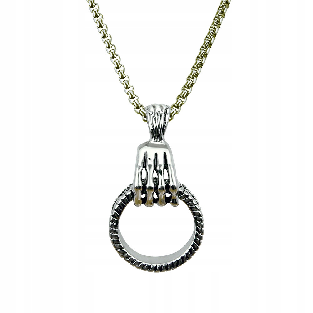 Naszyjnik srebrny stal łańcuszek łapa koło 310