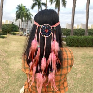 Pióropusz opaska do włosów łapacz snów piórka a18 - miniatura 4