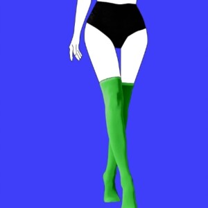 Pończochy świecące w ciemnośći zakolanówki samonośne damskie seksowne fluo - miniatura 10