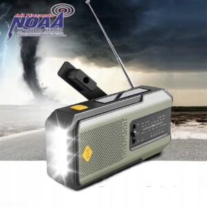 Radio awaryjne z korbką latarką dynamo usb solarne alarm sos turystyczne - miniatura 9