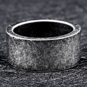 Pierścień stalowy srebrny wikingów 316l amulet 145 - miniatura 2