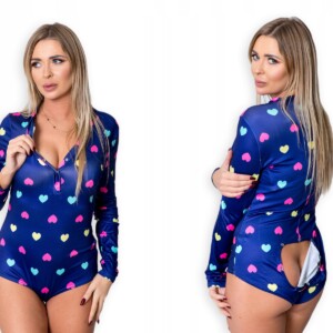 Piżama damska prezent na walentynki dla dziewczyny rozpinana serca l - miniatura 2