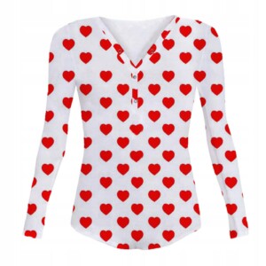 Piżama damska prezent na walentynki dla dziewczyny rozpinana serduszka xl - miniatura 6