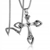Naszyjnik srebrny łańcuszek stal krzyżyk 344 - miniatura 1