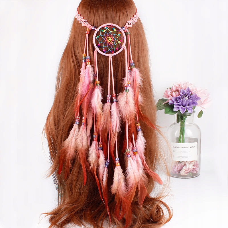 Pióropusz opaska do włosów łapacz snów piórka a18 - obrazek 2