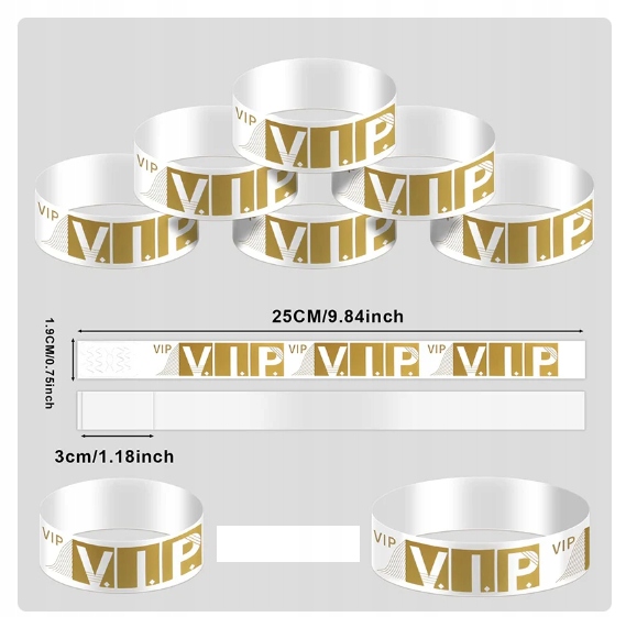 Opaski na festiwal imprezę klubowe vip złote na rękę panieński 100 sztuk - obrazek 3