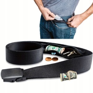 Pasek podróżny skrytka z ukrytą kieszenią dokumenty pieniądze turystyczny