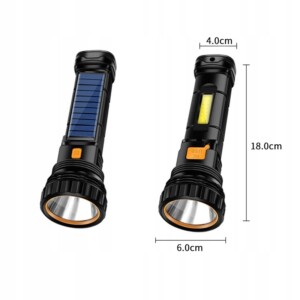 Latarka solarna ładowana słonecznie led powerbank 3 tryby kemping survival - miniatura 5