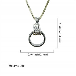 Naszyjnik srebrny stal łańcuszek łapa koło 310 - miniatura 7