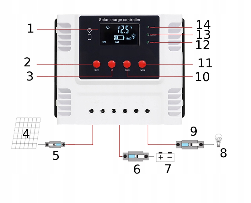 Sterownik panel wifi solarny regulator 12-48v 60a - obrazek 5