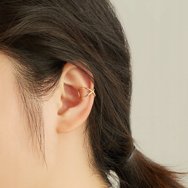 Kolczyki miedziane modne klasyczne k13 złote - obrazek 2