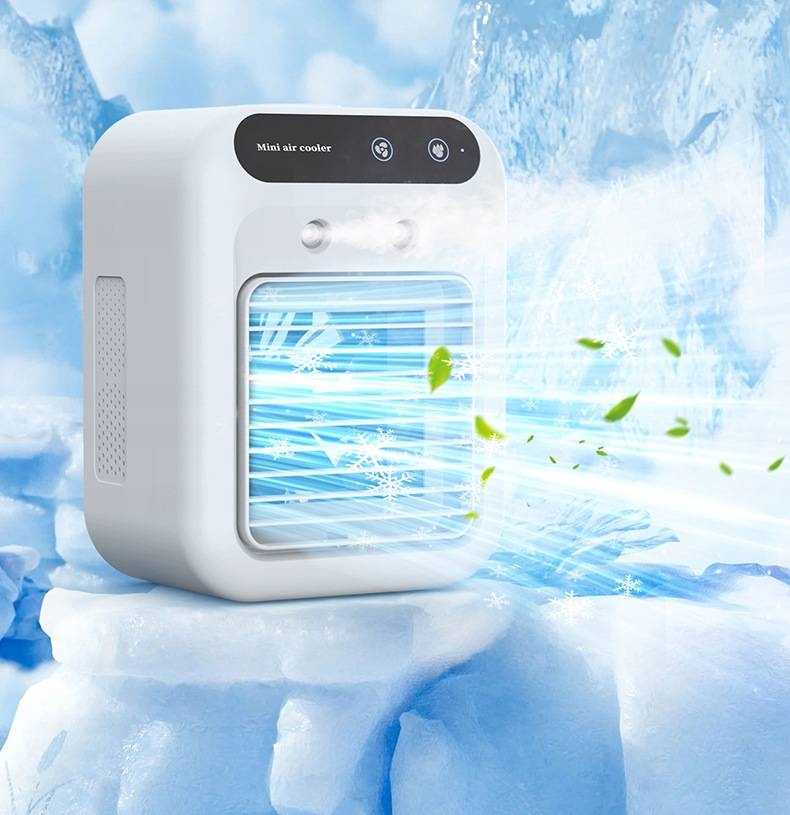 Mini klimatyzer wentylator nawilżacz 500ml powietrza 3w1 chłodzenie cichy - zdjęcie 7