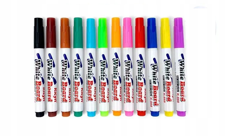 Zestaw pisaków markerów 12 sztuk tablic suchościeralnych magiczne na wodzie - obrazek 13