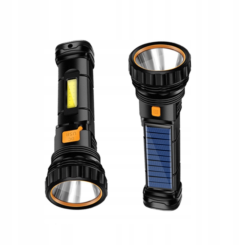 Latarka solarna ładowana słonecznie led powerbank 3 tryby kemping survival - zdjęcie 1