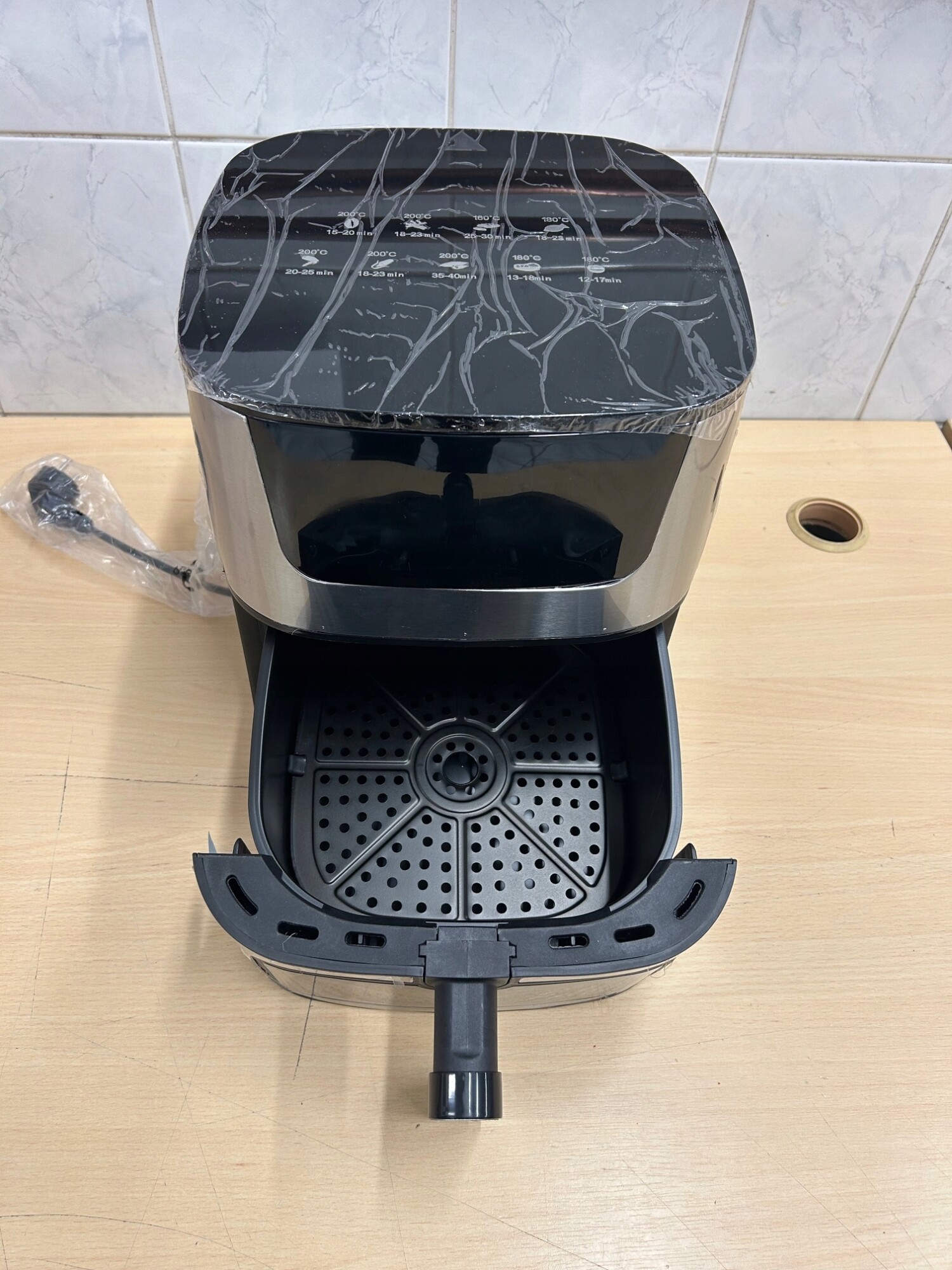 Frytkownica beztłuszczowa 5,5l 1500w duża air fryer piekarnik xl okno 60min - zdjęcie 11