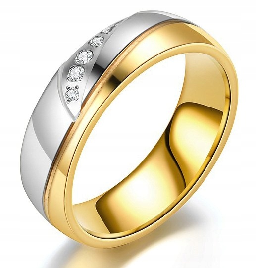 Piękna obrączka ślubna pierścionek 316l stal r.19