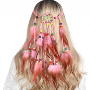 Pióropusz opaska do włosów łapacz snów piórka a18