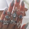 Srebrny zestaw pierścionków retro punk boho 85 - miniatura 2