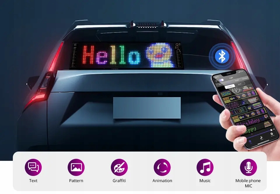 Programowalny wyświetlacz led pixel art full color usb bluetooth aplikacja - obrazek 10