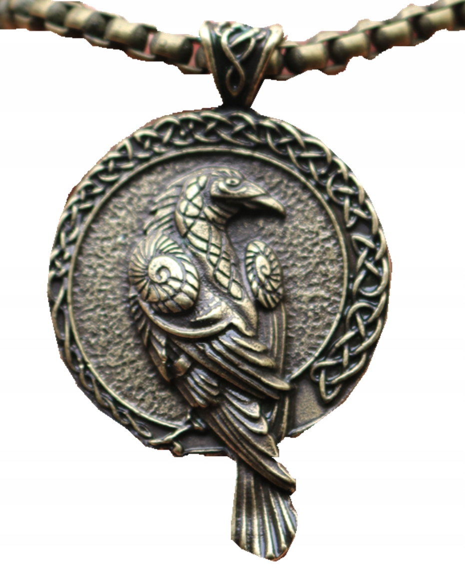 Naszyjnik wikingów kruk huginn i muninn nordic 136