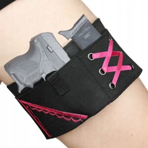 Kabura na udo nogę damska dla kobiet podwiązka na pistolet magazynek róż - miniatura 7