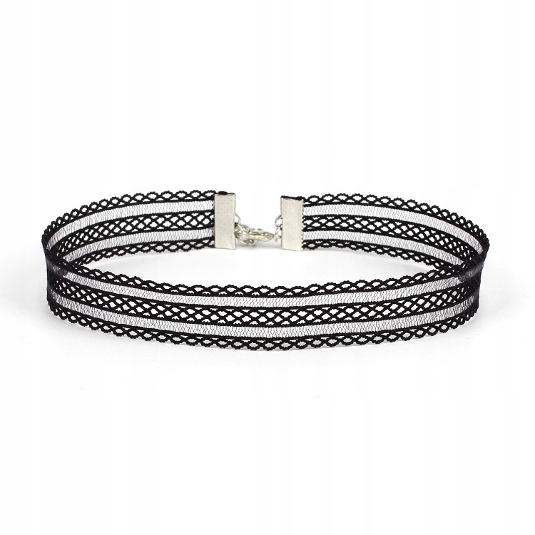 Choker koronkowy haft czarny naszyjnik gothic ch09 - zdjęcie 1