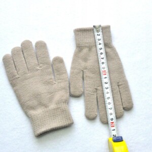 Rękawiczki akrylowe ciepłe dotyk 20cm brązowe r01 - miniatura 8