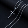 Naszyjnik srebrny łańcuch stal krzyżyk 364 - miniatura 3