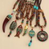 Naszyjnik drewniany nepal buddyjski mala amulet talizman koraliki handmade - miniatura 6