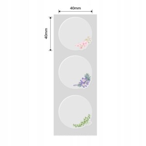 Niimbot etykiety naklejki 41mm okrągłe kwiaty transparent 170szt b21/b3s/b1 - miniatura 2