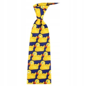 Szeroki krawat w kaczuszki kaczki standardowy himym wielokolorowy - miniatura 5