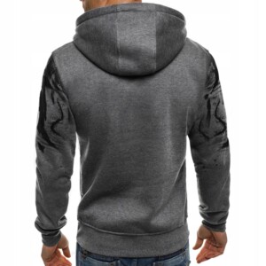 Komplet dresowy męski spodnie bluza sportowy z kapturem szaro-czarna xxxl - miniatura 3
