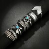 Srebrny zestaw pierścionków retro punk boho 08 - miniatura 7