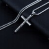 Naszyjnik srebrny stal łańcuszek krzyżyk 309 - miniatura 4