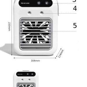 Mini klimatyzer wentylator nawilżacz 500ml powietrza 3w1 chłodzenie cichy - miniatura 11